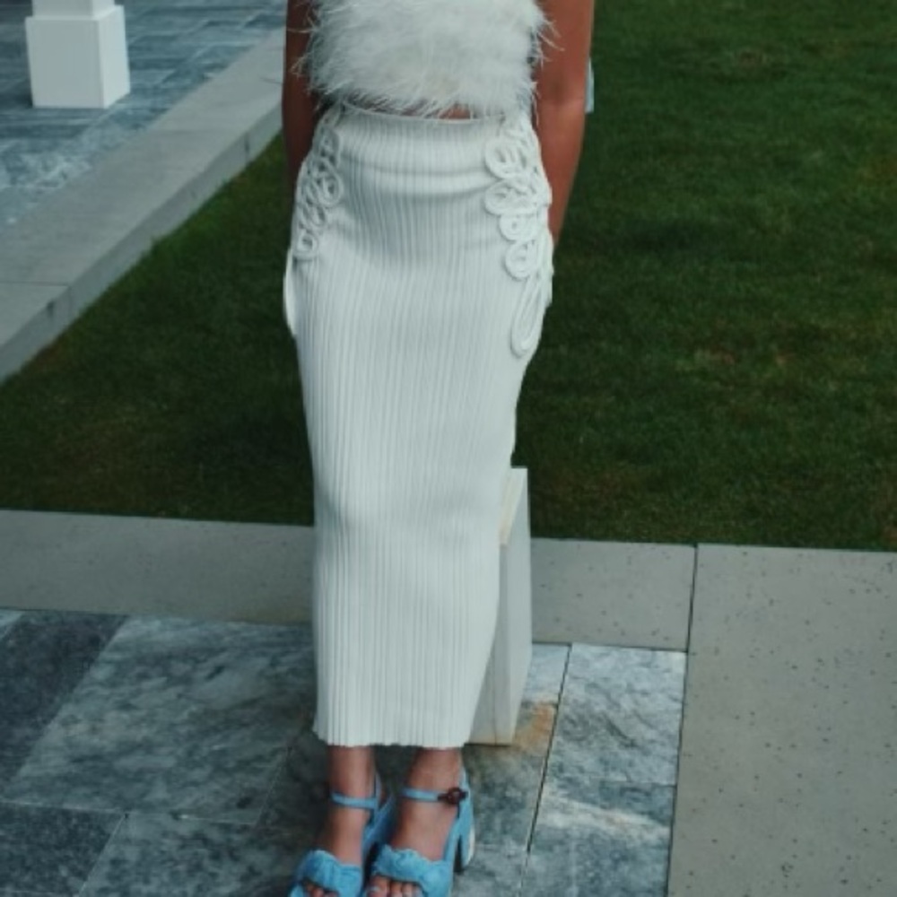 Cult Gaia Chasina Knit Skirt - Off-White - Worn once!
